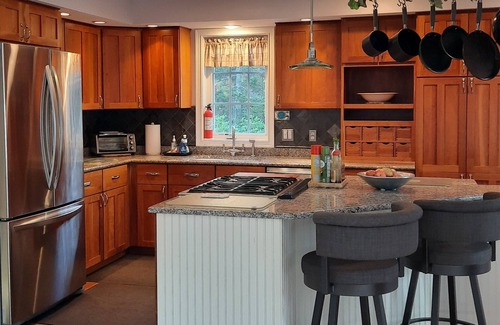 Hancock House | Enjoy a secluded shoreline home mid-way between the 2 parts of Acadia Natl Park!