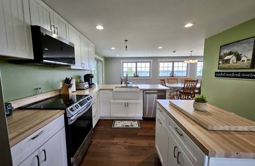 Harpswell House | Enjoy coffee & sunrise on the fabulous waterfront porch at a Harpswell retreat!