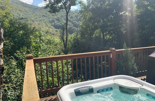Zionville Cabin | Enjoy peaceful beauty with View, Hot Tub, Privacy, pet friendly!