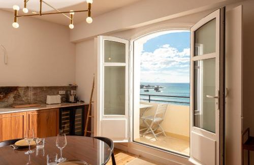 Biarritz City Centre Apartment | EUGENIE - Apt with balcony and sea view and Hotel du Palais in Biarritz