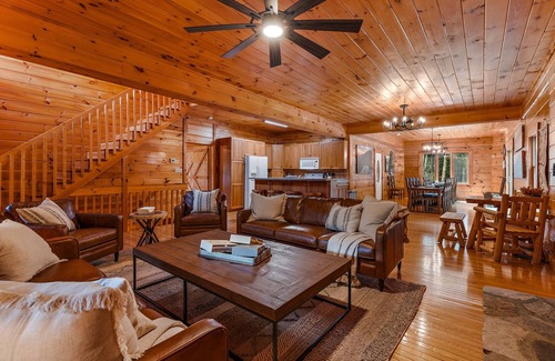 Banner Elk Cabin | Expansive Log Home with Private Swimming Hole