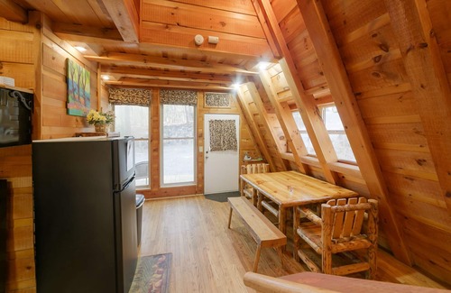 Cleveland Cabin | Falling Waters at Mustang Creek - A-Frame Lodge w/Hot Tub & Your Own Waterfall