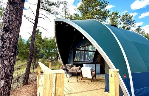 McIntosh Cabin | Family Glamping Tent at Manzano Mountain Retreat