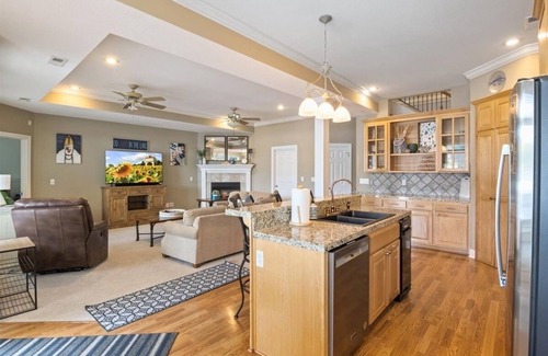 Sunrise Beach House | Family Lakefront Home with Large Private Dock with Boat Slip