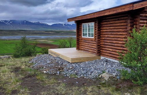 Akrahreppur Cabin | Family Log House in the rural North Iceland. Brand new with a stunning view.