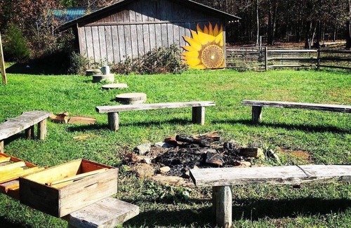 Chapel Hill House | Farm retreat center sleeps up to 40: four barn bedrooms, eight yurt bedrooms!