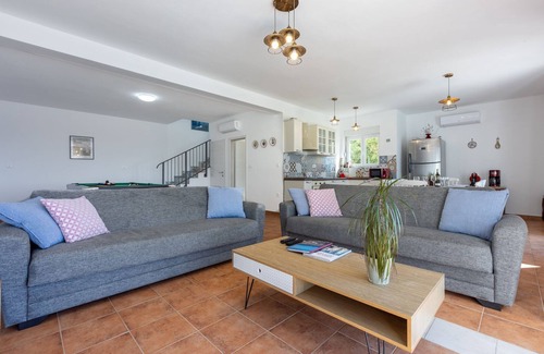 Smrika House | Fascinating villa with fantastic sea views to the island of Krk with private pool, table tennis, billiards, barbecue