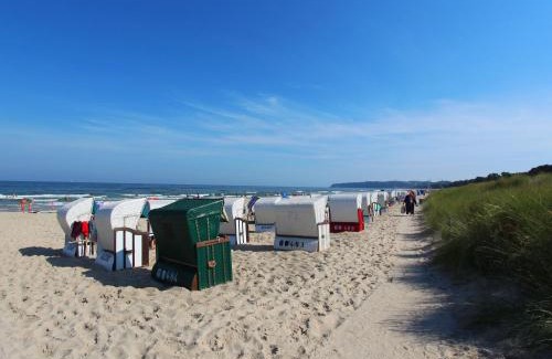 Ostseebad Baabe Apartment | Ferienhus Baabe FeWo 01 Terrasse, Sauna- und Schwimmbadnutzung im AHOI Sellin