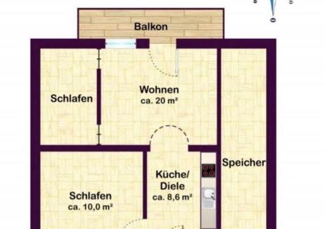 Grashof Apartment | Ferienwohnung Emilia mit Bergblick (Westen)