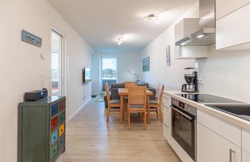 Norderhafen Apartment | Ferienwohnung "Halligstork" direkt am Nordseedeich mit Blick auf den See