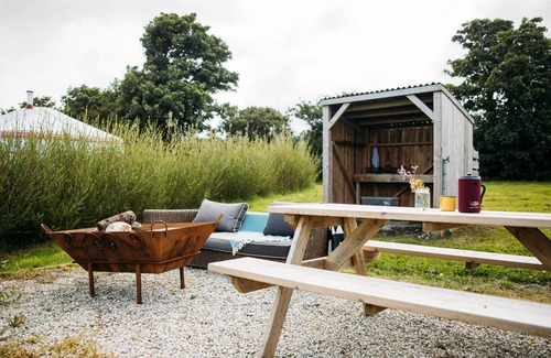 Newquay Cabin | Field Maple - A spacious Mongolian-inspired Yurt in stunning eco-friendly estate near Newquay