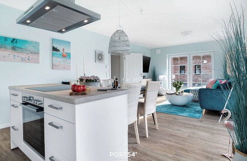 Osterhever Apartment | Flamingo Bay - close to the North Sea, terrace, shower room, modern