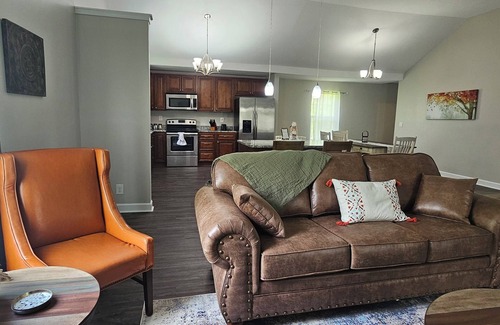 Sevierville Cottage | Flexible Cancellation Smokies and Smores Riverside Firepit pet friendly.