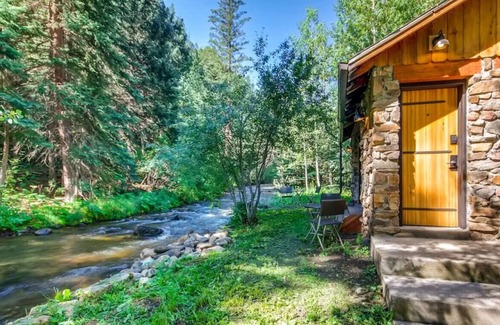 Idaho Springs Cabin | FLINT FUN & COZY Boho Mod Mountain CREEKSIDE CABIN