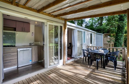 Tremolat House | Flower Camping LES BERGES DE LA DORDOGNE * - Mobil-Home Comfort 32m2 Riviera - 3 bedrooms + Semi-covered terrace, dishwasher 6 people