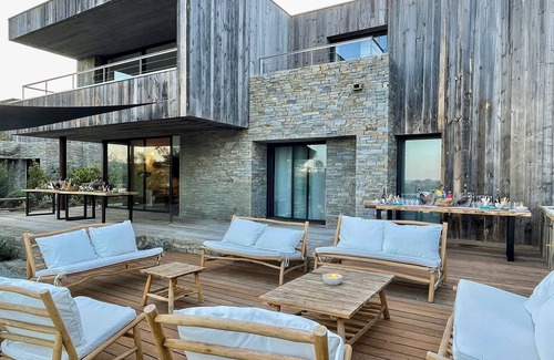 Pinarellu Villa | Superb architect-designed villa with swimming pool, sea & maquis views. Terrace 400m from the beach!