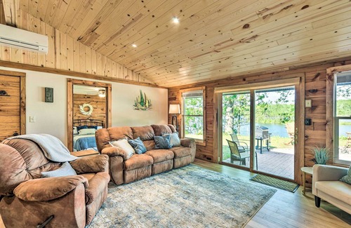 Bone Lake Cabin | Frederic Lakefront Retreat w/ Dock & Patio!