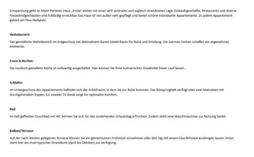Wenningstedt-Braderup Apartment | Frisia - Mittelweg 13, App A