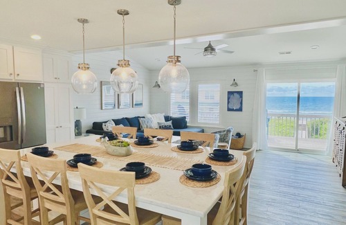 North Topsail Beach House | Fully Renovated Oceanfront - Private Beach Access - Sleeps 8 - Dog Friendly