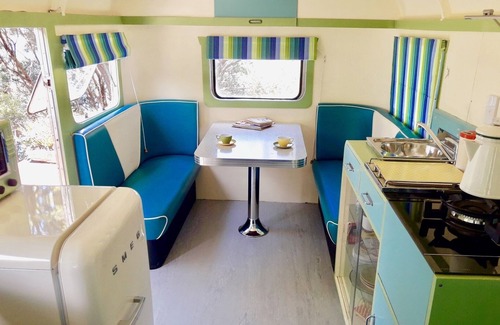 Tryphena Cabin | Fun and Funky - fully restored genuine 1940's handmade caravan