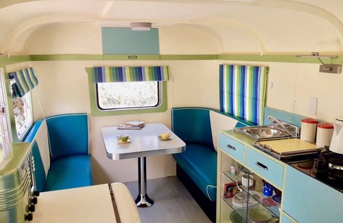 Tryphena Cabin | Fun and Funky - fully restored genuine 1940's handmade caravan