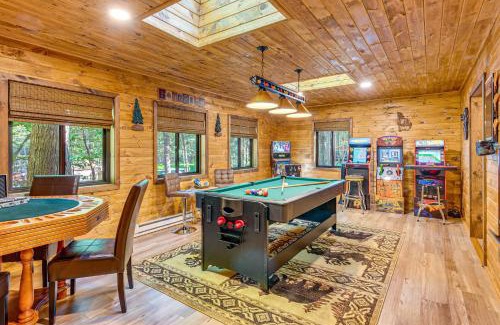 Pocono Lake House | Game Room and Hot Tub Pine Bear Pocono Lake Cabin
