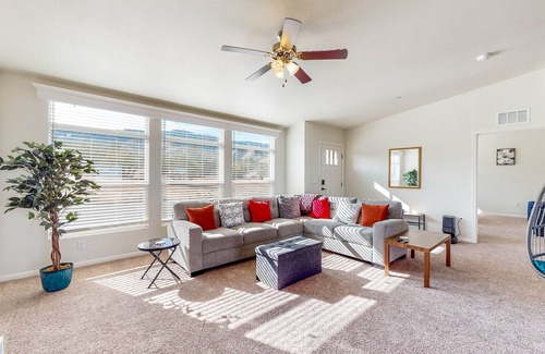 Pinon Hills House | Gated Mtn-View Home with Private Six-Person Hot Tub & Sauna - Dog-Friendly