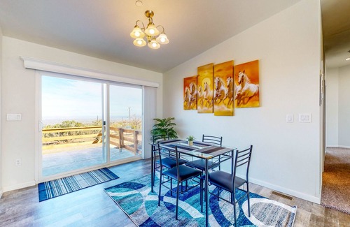 Pinon Hills House | Gated Mtn-View Home with Private Six-Person Hot Tub & Sauna - Dog-Friendly