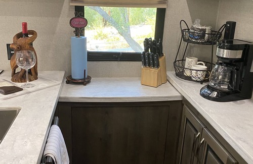 Fallbrook House | Glamper camper on site!