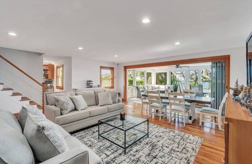 Northville House | Gorgeous beachfront home with direct beach access, private terrace,...