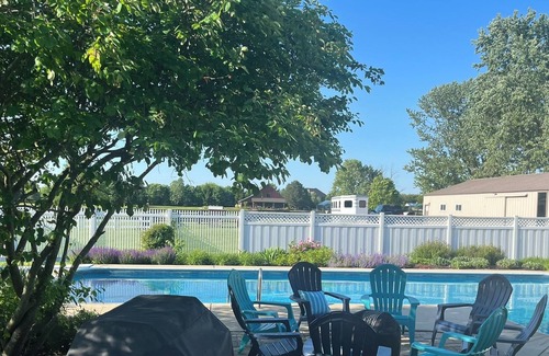 The Village of West Clay House | Gorgeous large home with scenic views and a private pool in the heart of Carmel