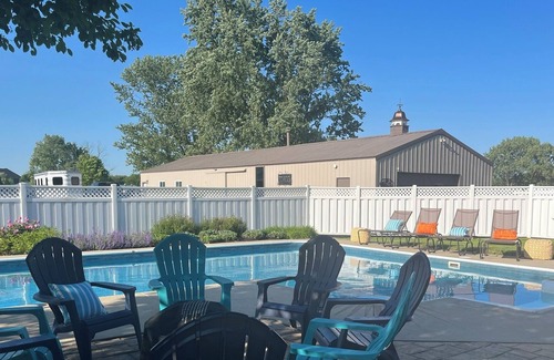 The Village of West Clay House | Gorgeous large home with scenic views and a private pool in the heart of Carmel