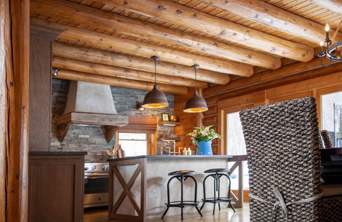 Andover House | Gorgeous Log Home With Mountain Views with Hot Tub