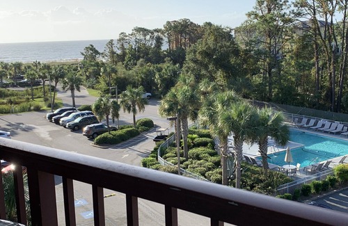 Folly Field Condo | Gorgeous ocean view villa with spacious balcony and private beach access.