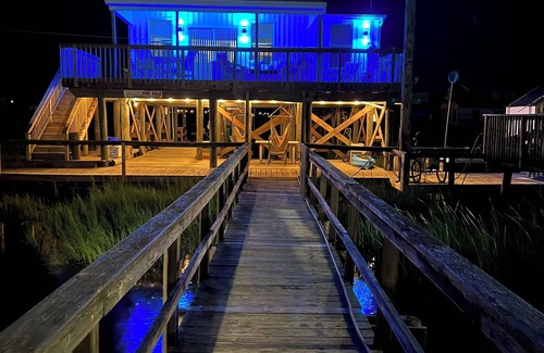 Green Creek House | Great Striper Fishing! Bay Front Cottage Enjoy your Private Dock.