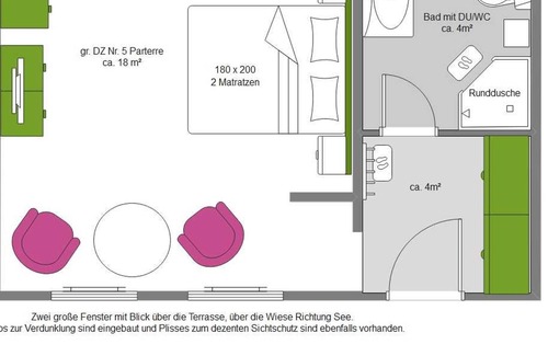 Neuensien Apartment | Großes Doppelzimmer mit Seeblick - Ferienzimmer und -wohnungen mit Seeblick
