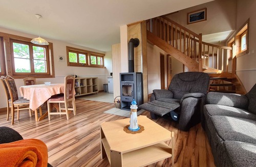 Rerik Cabin | H12 Wooden vacation home, fireplace, near Ostseebad Rerik - 4-room wooden vacation home with