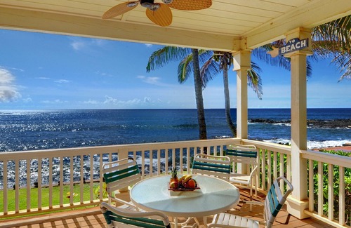 Poipu House | Hale Mahana Kai By Parrish Kauai: spacious oceanfront living w/AC in bedrooms!
