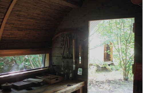 Ash Cabin | Handcrafted Grain Store Yurt in Somerset woodland; off-grid relaxation, campfire