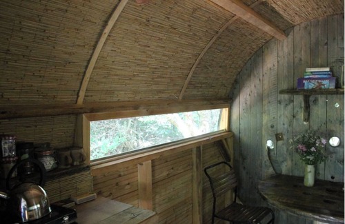 Ash Cabin | Handcrafted Grain Store Yurt in Somerset woodland; off-grid relaxation, campfire