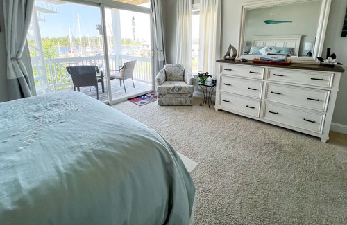Fairfield Harbour House | Harbor View by Salty Sweet Retreats: Majestic Marina Front Townhome 3 Story Deck