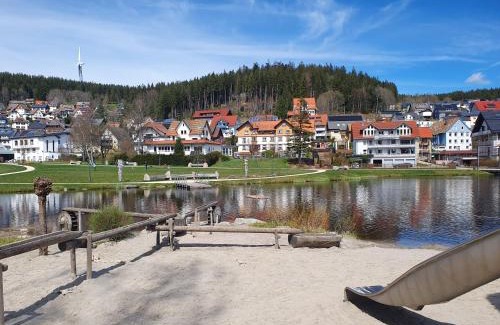 Schonach im Schwarzwald Bed & Breakfast | Haus Schanzenblick Gästezimmer 7 mit Bad und Terrasse