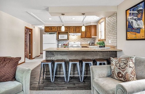 Elkhart Lake Condo | Heart of the Action, Village Square Upper Condo Sleeps 8