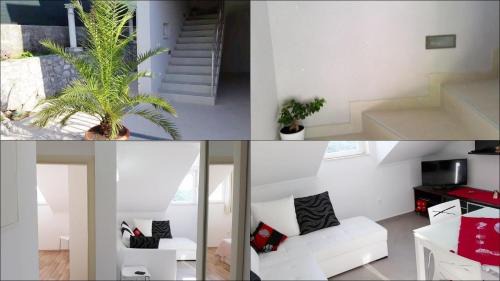 Stikovica Apartment | Helle Wohnung mit moderner Einrichtung in angenehmen Farben mit Balkon und Meerblick
