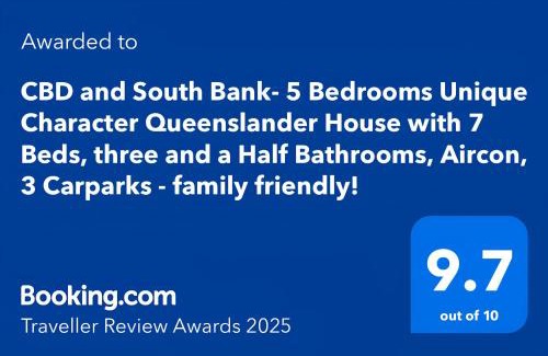 Highgate Hill House | Heritage 5BR Queenslander- Walk to CBD&South Bank, 3 Parking