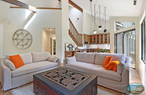Fontana Condo | HipNautic - Contemporary Condo in Abbey Springs |Patio View of Duck Pond |Beach Access |Pools |Golf