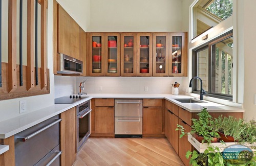Fontana Condo | HipNautic - Contemporary Condo in Abbey Springs |Patio View of Duck Pond |Beach Access |Pools |Golf