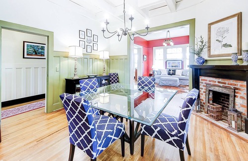 Meggett House | Historic charmer with private pool, outdoor kitchen. wrap-around porch, & dock