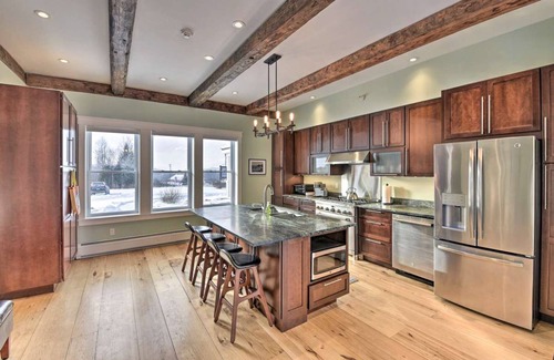 Waterbury Center House | Historic charmer with a hot tub, grill, multiple kitchens, and mountain views