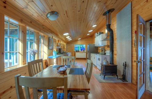 Eastsound Cabin | Historic lodge, new wing, ocean-front, private beach, kayaks, hot tub, and more!